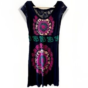 BUNDLE & SAVE! Black midi dress lace embroidery jewel embellished bright